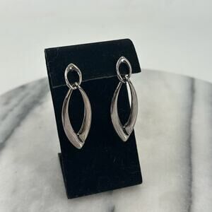 Vintage large stainless steel tear drop earrings